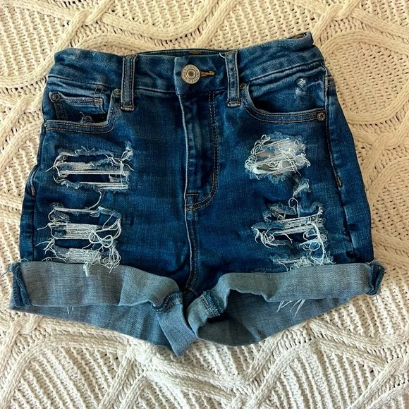 High Rise Jean Shorts - Picture 1 of 4